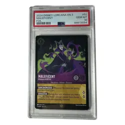 2024 Disney Lorcana EN 3 FOIL Maleficent Mistress of All Evil #51 Foil PSA 10 - Image 1