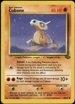 Cubone - #50/64 - Common - Pokemon Card-LP - Image 1