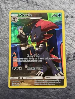 Weavile - 238/236 - Cosmic Eclipse - Pokemon TCG Card NM Rare Holo Trainer - Image 1