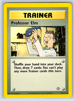 Professor Elm 96/111 Neo Genesis NM or LP Pokemon Card - Image 1