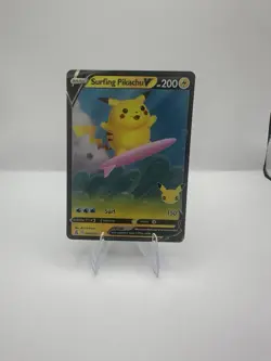 Pokemon Surfing Pikachu V 008/025 Celebrations Holo Ultra Rare 200 HP Card - Image 1