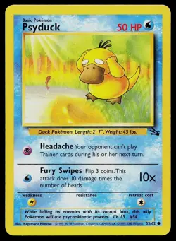 Pokemon Card Fossil Psyduck 53/62 Common 1999-2000 Australian Red Logo - Image 1