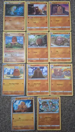 Pokemon Diglett & Dugtrio Bundle – XY, SWSH & SV Multi-Era Collection – 11 Cards - Image 1