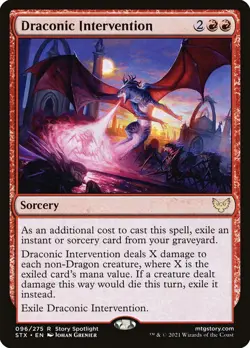 1x Draconic Intervention Foil STX NM x1 Mtg Magic the Gathering Changie - Image 1