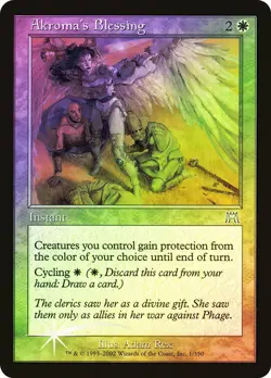 1x Akroma's Blessing FOIL ONS Onslaught EX+ LP x1 Mtg Magic Gathering Changie - Image 1