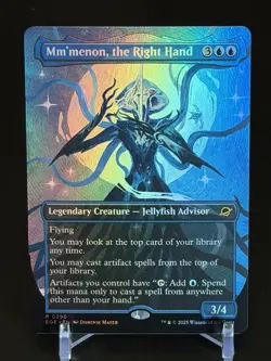 MTG Magic Edge of Eternities Mm'menon, the Right Hand 290 Borderless Foil Rare - Image 1