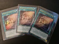 3x WANTED: Seeker of Sinful Spoils RA03-EN074 Ultra Rare NM Playset YuGiOh - Image 1