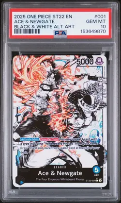 One Piece - ST22-Starter Deck - Ace & Newgate Leader #001 - Alt Art - PSA 10 - Image 1