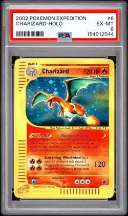Pokemon Charizard Holo PSA 6 Expedition Base Set Card 006/165 - Image 1
