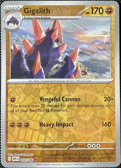 Gigalith 048/086 Sv: White Flare Reverse Holo - Pokemon Card - Image 1