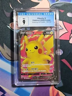 Pikachu V SR 104/100 S4 Amazing Volt Tackle Pokemon Card Korean CGC 9 - Image 1