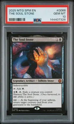 2025 MTG MARVEL'S SPIDER-MAN #0066 THE SOUL STONE PSA 10 - Image 1