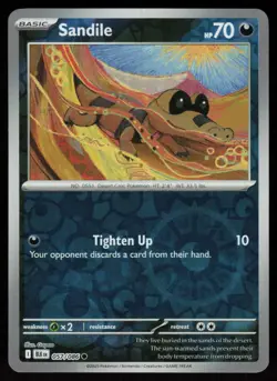 Sandile 057/086 Common Black Bolt Pokemon Reverse Holo Near Mint - Image 1