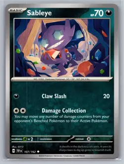 Sableye 107/162 Uncommon Temporal Forces Pokemon Near Mint - Image 1