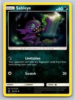 Sableye 80/145 Uncommon Guardians Rising Pokemon Lightly Played - Image 1