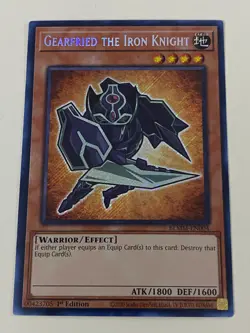 Yugioh Gearfried the Iron Knight x 3 1st Edition Secret Rare Chibi NM Free Holo - Image 2