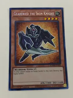Yugioh Gearfried the Iron Knight x 3 1st Edition Secret Rare Chibi NM Free Holo - Image 4