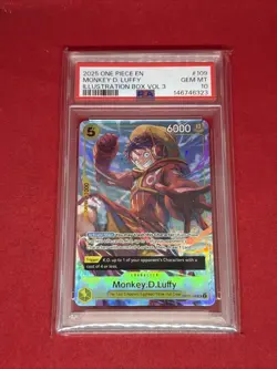 2025 ONE PIECE PROMOS ILLUSTRATION BOX VOL.3 #109 MONKEY D. LUFFY PSA 10 - Image 1