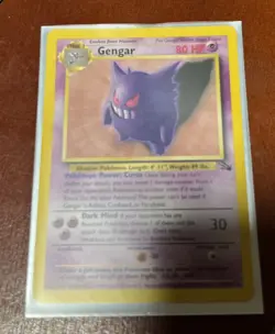 1999 Pokemon TCG Gengar Fossil Card 20/62 Regular Rare Non-Holo - Image 1