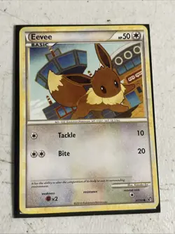 Pokemon TCG Eevee 47/90 HGSS Undaunted Common Regular Card - Image 1