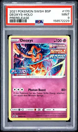 2021 POKEMON SWSH BLACK STAR PROMO PRERELEASE #170 DEOXYS-HOLO PSA 9 - Image 1