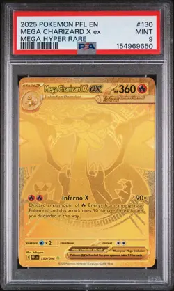 2025 POKEMON PFL EN-PHANTASMAL FLAMES MEGA HYPER RARE MEGA CHARIZARD X EX PSA 9 - Image 1