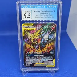 CGC 9.5 Moltres & Zapdos & Articuno GX SM210 TAG TEAM Holo Promo 2019 - Image 1