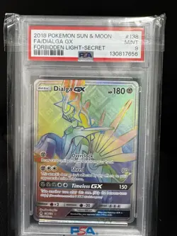 Dialga GX 138/131 Forbidden Light Rainbow Pokemon PSA 9 - Image 1