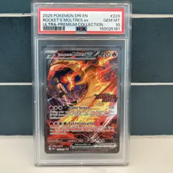 Team Rocket's Moltres EX 229/182 - Ultra premium Collection Pokemon - PSA 10 - Image 1