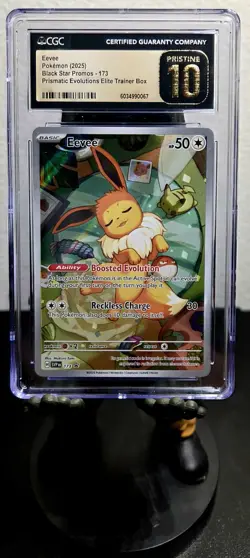 Pokemon Eevee 173 Black Star Promo 2025 Prismatic Evolutions ETB CGC 10 PRISTINE - Image 1