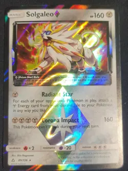 Pokemon Sm-Ultra Prism Solgaleo Prism Star Prism Rare Holo Basic 160 HP 89/156 - Image 1