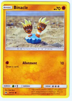 Binacle Common SM Forbidden Light 66/131 LP Pokemon TCG - Image 1