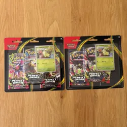 2 x Pokemon TCG: Mega Evolution Perfect Order 3-Pack Triple Blister Chikorita ✅ - Image 1