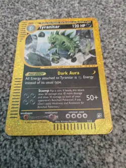 TYRANITAR 3/12 POKEMON EXPEDITION OVERSIZED HOLO PROMO BOX TOPPER CARD 2002 - Image 1