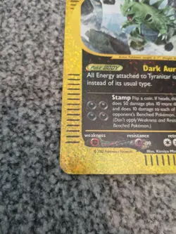TYRANITAR 3/12 POKEMON EXPEDITION OVERSIZED HOLO PROMO BOX TOPPER CARD 2002 - Image 4