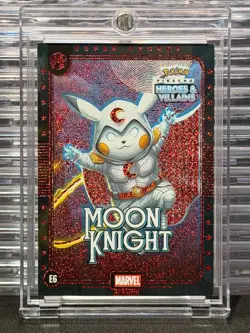 Moon Knight Pokemon Pikachu Heroes & Villains Peru RED Foil Rare Chase Card #E6 - Image 1