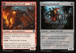 x1 Smoldering Werewolf // Erupting Dreadwolf - Innistrad Remastered - NM - MTG - Image 1