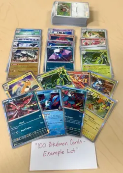 100 Pokemon Card Lot w/ 12 Holos + 8 Rares | Mystery Pack Chance EX Full Art NM - Image 1