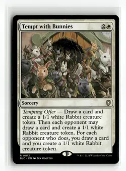 Tempt with Bunnies Bloomburrow NM Rare #13 MTG Magic - Image 1