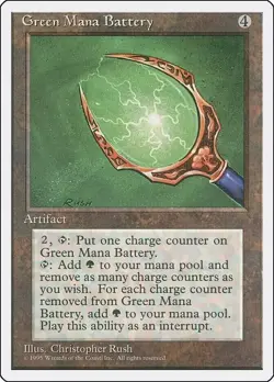 Green Mana Battery 4th Edition Moderate Play MTG Magic DNA GAMES - Image 1