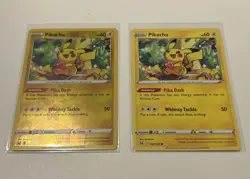 Pikachu Swsh11: Lost Origin Reverse Holo Card 052/196 Near Mint Condition - Image 1