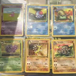 Pokemon TCG Fossil & Base Set 2 9-Card Lot Slowpoke Tentacool Omanyte - Image 5