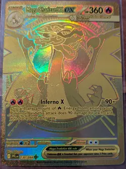 Pokemon Mega Charizard x EX 130/094 Phantasmal Flames Holo (Gold) - Image 1