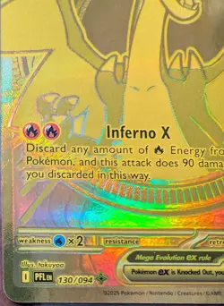 Pokemon Mega Charizard x EX 130/094 Phantasmal Flames Holo (Gold) - Image 5