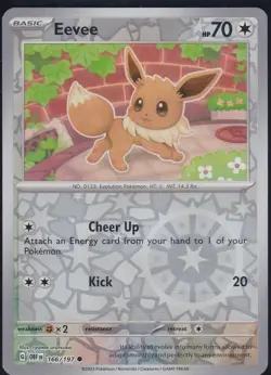 Pokemon OBF Obsidian Flames Eevee 166/197 Reverse Foil (NM) - 1019 - Image 1