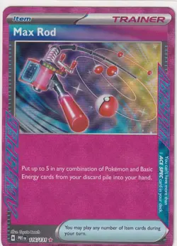 **PRISMATIC EVOLUTIONS** POKEMON TCG HOLO RARE MAX ROD 116/131 #2158 - Image 1