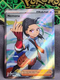 POKEMON NEMONA 229/091 FULL ART TRAINER PALDEAN FATES NEAR MINT - Image 1