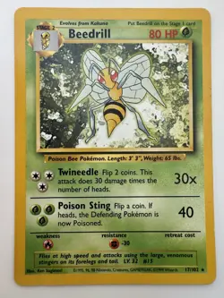 Pokemon TCG -Beedrill - Base Set - 36/102 - Rare Non Holo - LP - Image 1