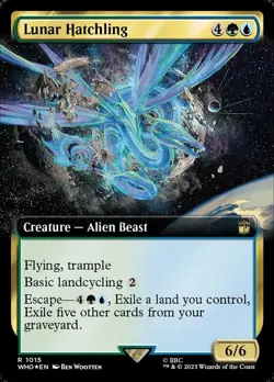Lunar Hatchling - Surge Foil - Extended Art - Commander: Universes Beyond: Docto - Image 1