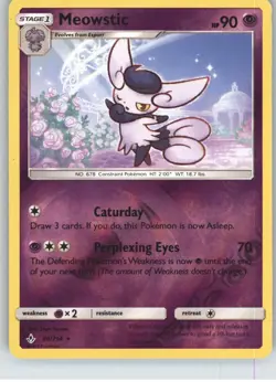 Meowstic 80/214 Rare Unbroken Bonds Pokemon Reverse Holo Moderately Played - Image 1